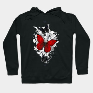 Red and Black Butterflies Hoodie